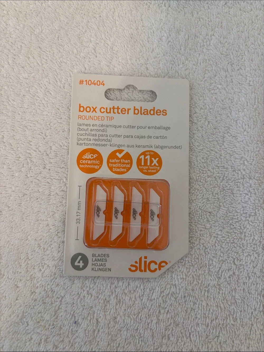 Orange Box Cutter Blades (4-Pack) - Rounded Tip
